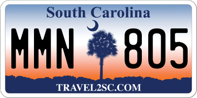 SC license plate MMN805