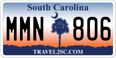 SC license plate MMN806
