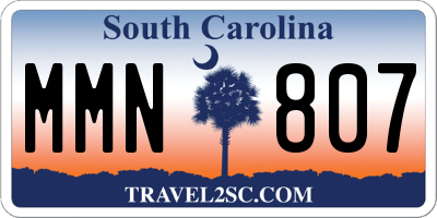 SC license plate MMN807