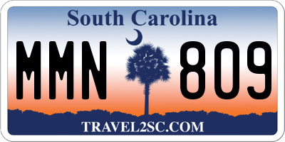 SC license plate MMN809