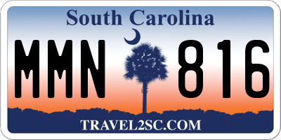SC license plate MMN816