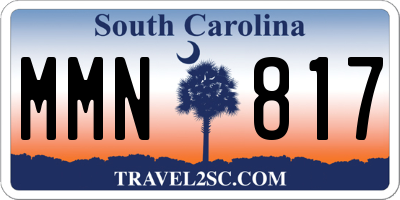 SC license plate MMN817