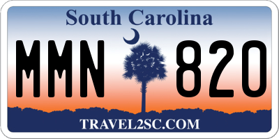 SC license plate MMN820