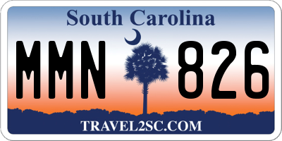 SC license plate MMN826