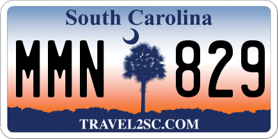 SC license plate MMN829