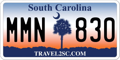 SC license plate MMN830