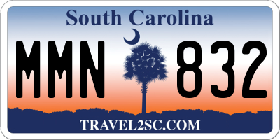 SC license plate MMN832