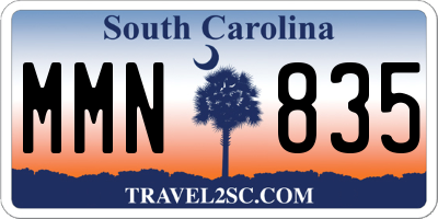 SC license plate MMN835