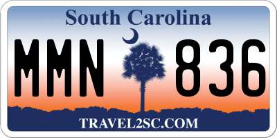 SC license plate MMN836