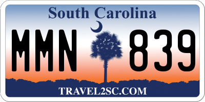 SC license plate MMN839