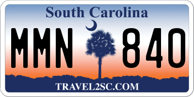 SC license plate MMN840