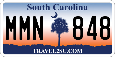 SC license plate MMN848