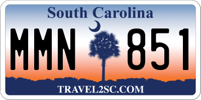 SC license plate MMN851