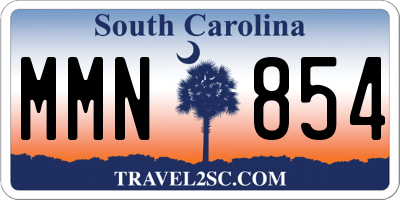 SC license plate MMN854