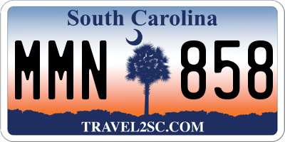 SC license plate MMN858