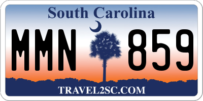 SC license plate MMN859