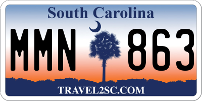 SC license plate MMN863