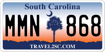 SC license plate MMN868