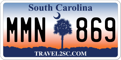 SC license plate MMN869