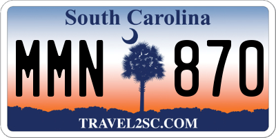 SC license plate MMN870