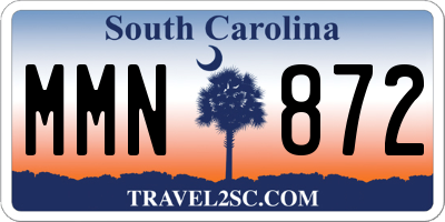 SC license plate MMN872