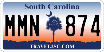 SC license plate MMN874