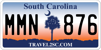 SC license plate MMN876