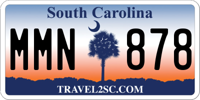 SC license plate MMN878
