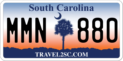 SC license plate MMN880