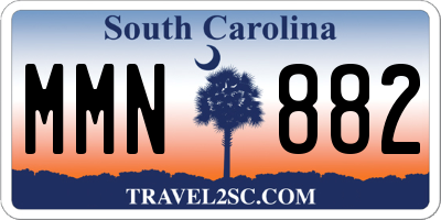 SC license plate MMN882