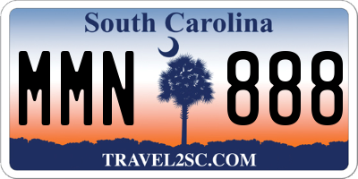 SC license plate MMN888