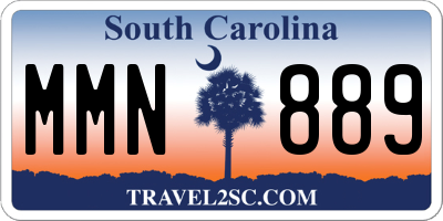SC license plate MMN889