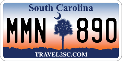 SC license plate MMN890