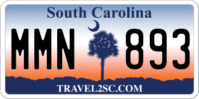 SC license plate MMN893