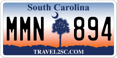 SC license plate MMN894