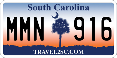 SC license plate MMN916