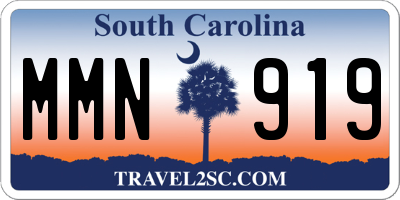 SC license plate MMN919