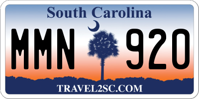 SC license plate MMN920