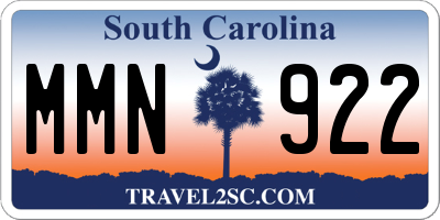 SC license plate MMN922