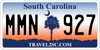 SC license plate MMN927