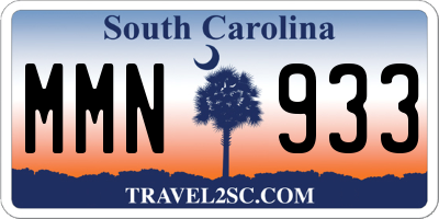 SC license plate MMN933