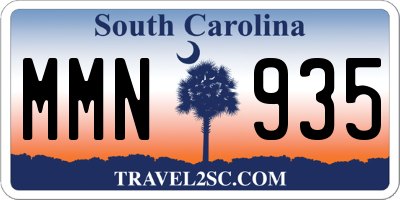 SC license plate MMN935