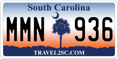 SC license plate MMN936