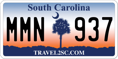 SC license plate MMN937
