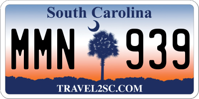 SC license plate MMN939