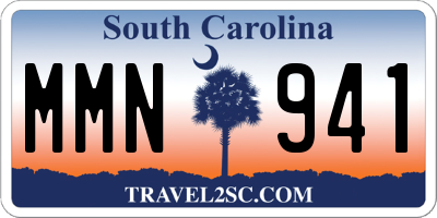 SC license plate MMN941
