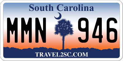 SC license plate MMN946