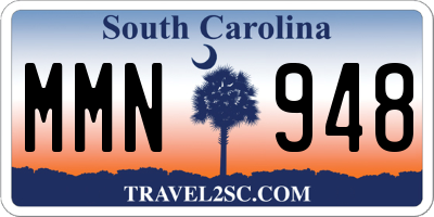 SC license plate MMN948