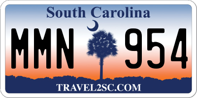 SC license plate MMN954