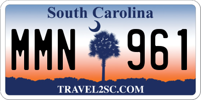 SC license plate MMN961